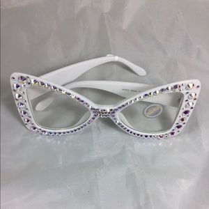 Austrian Crystal Bow Tie Clear Lens Glasses